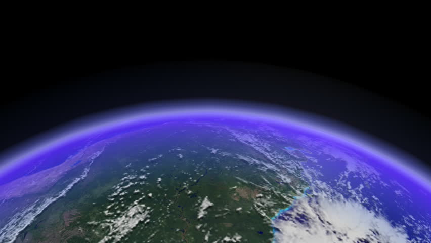 HD,Fast Orbiting over horizontal Earth. Seamless Loop.Render.