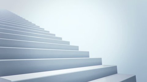 Seamless loop animation of slow motion on staircase.
