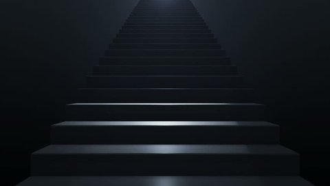 Seamless loop animation of slow motion on staircase.