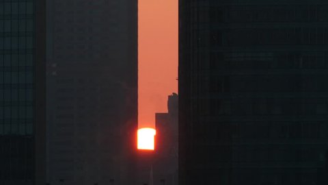 Sunrise at Shanghai city building