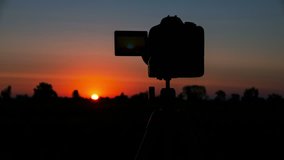 Camera shot landscape at sunrise withsun.4K 4096x2304 . Time lapse
