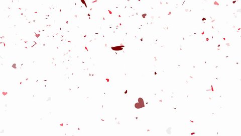 Heart shape confetti falling animation - alpha channel included
