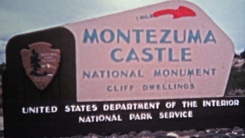 CAMP VERDE, AZ, USA -1972: Montezuma Castle national monument cliff dwellings from native american people.