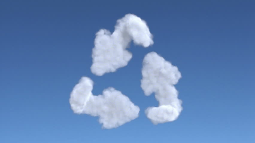 recycling symbol made with clouds