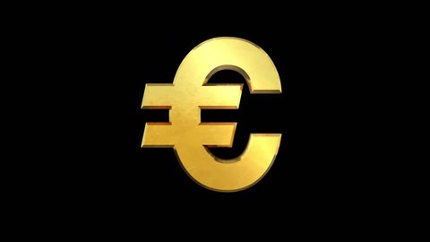 Golden Euro Sign Turns
