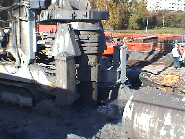 Well digging machine, close-up