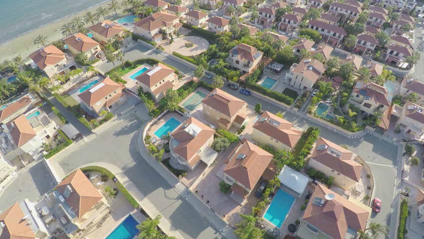 Top View of Houses with Stock Footage Video (100% Royalty-free