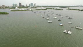 Aerial video of the Miami Beach Marina