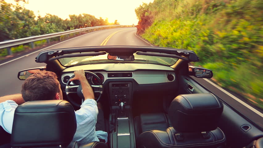 Happy Handsome Young Man Driving Arkivvideomateriale (100 ...