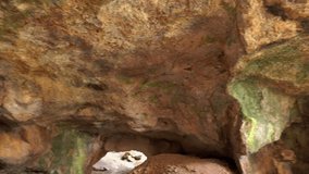 Iron mine underground cave. 4K UHD stock video