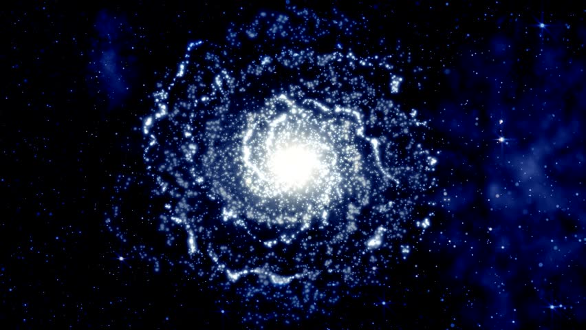 Galaxy Rotating With Cluster Of Stars As Animated Deep Space