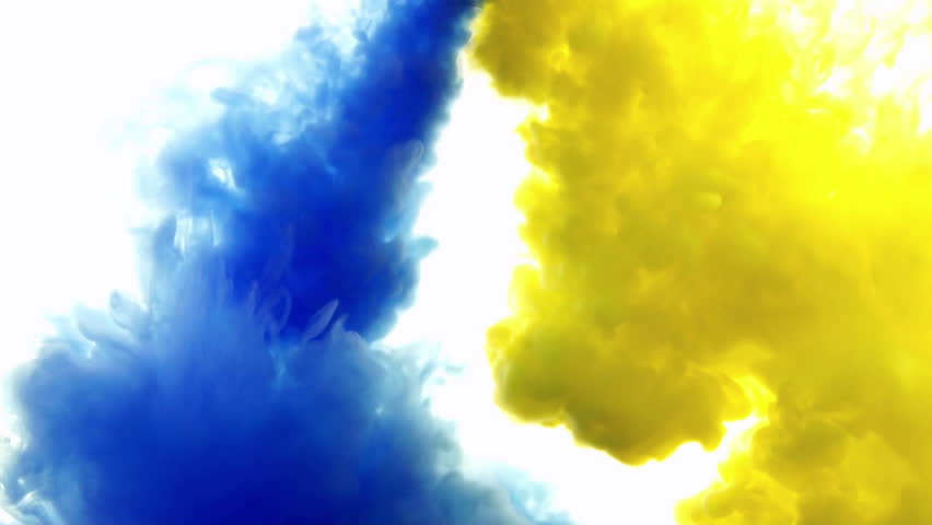 Blue and Yellow Ink in Stock Footage Video (100% Royalty-free ...
