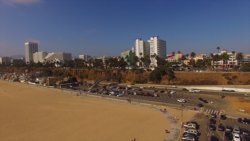 Santa Monica Pier Aerial View Stock Footage Video (100% Royalty-Free ...