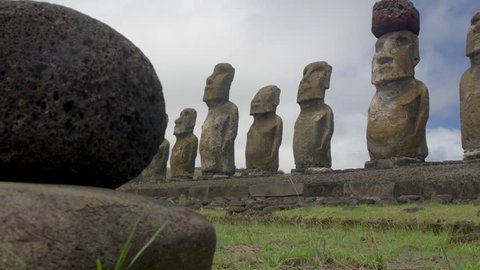 MS PAN View of Ahu Tongariki, Easter Island, Chile