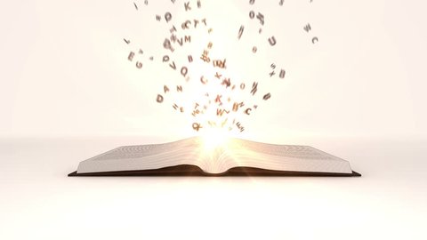 Animation of a book opening., Stock Video