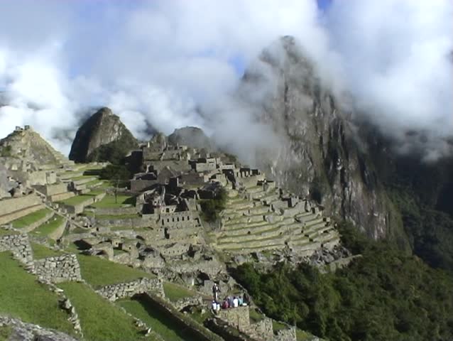 3 shots of the ancient inca city of Machu Picchu in Peru.