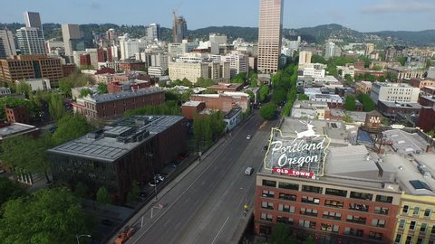 Aerial shot of Portland, Oregon