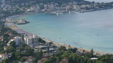 Time Lapse Aerial View Mondello Beach at Palermo Sicily