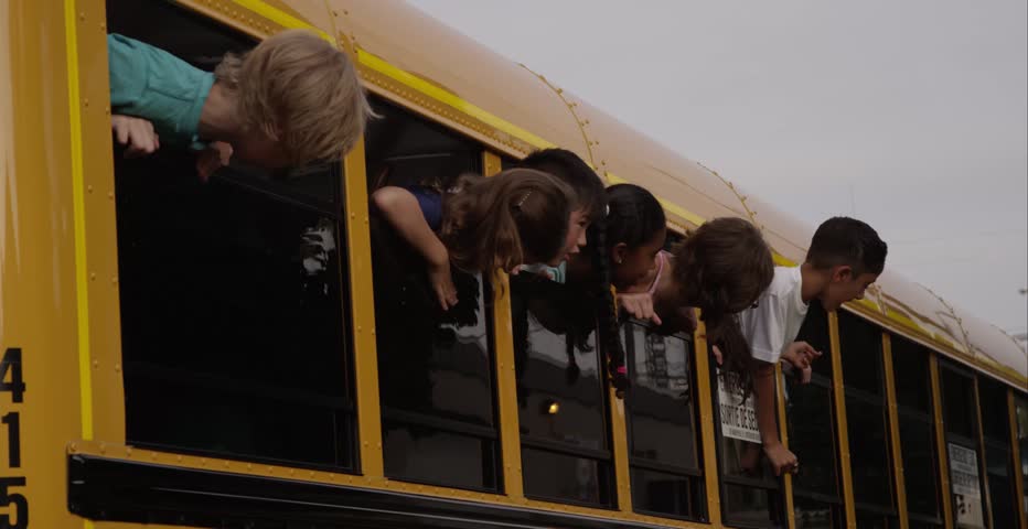 Kids getting rowdy on the school bus