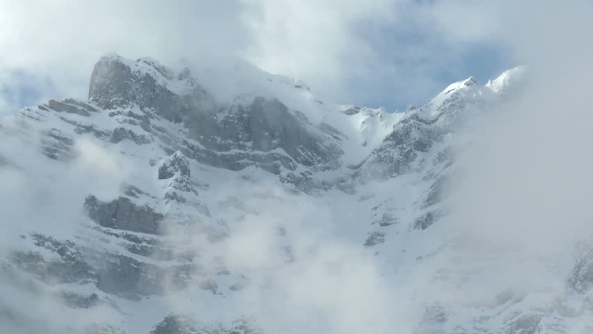 Cloud time lapse over Mount Cascade in Banff, Canada