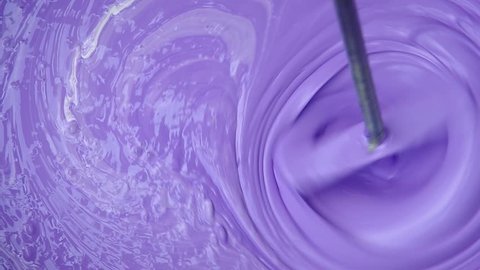 Mixing purple color with a drill

