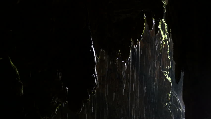 inside a cave, Natural Park Monasterio de Piedra, Zaragoza, Aragon, Spain, in August 2015. Royalty-Free Stock Footage #11311511