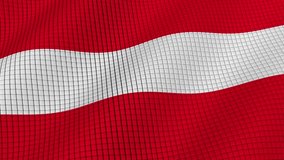 Flag of Austria is developing waves. Looped. Full HD 1080.