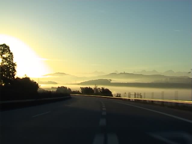 Morning with fog in the Bern area