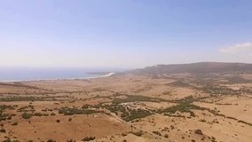Aerial View From Flying Drone on Tarifa Area in Spain