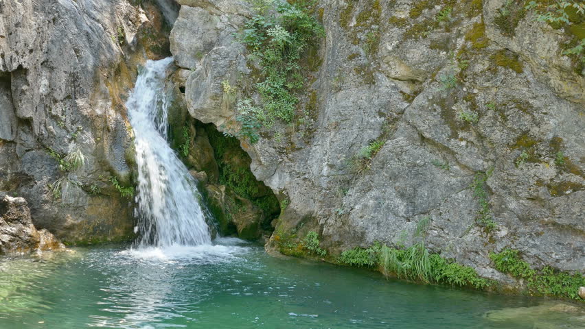 waterfall small lake olympus mountain greece Stock Footage Video (100% ...