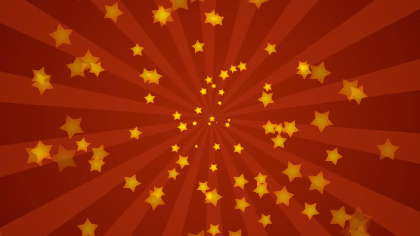 Explosion of stars over red background, HD CG animation