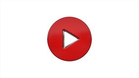 Red play icon button logo symbol animation