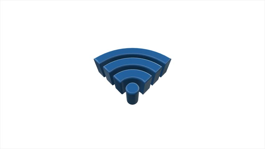 Blue Wifi Logo Symbol Animation : vidéo de stock (100 % libre de droit