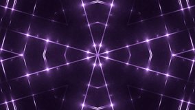 Fractal violet kaleidoscopic background. Background motion with fractal design. Disco spectrum lights concert spot bulb. VJ Seamless loop.