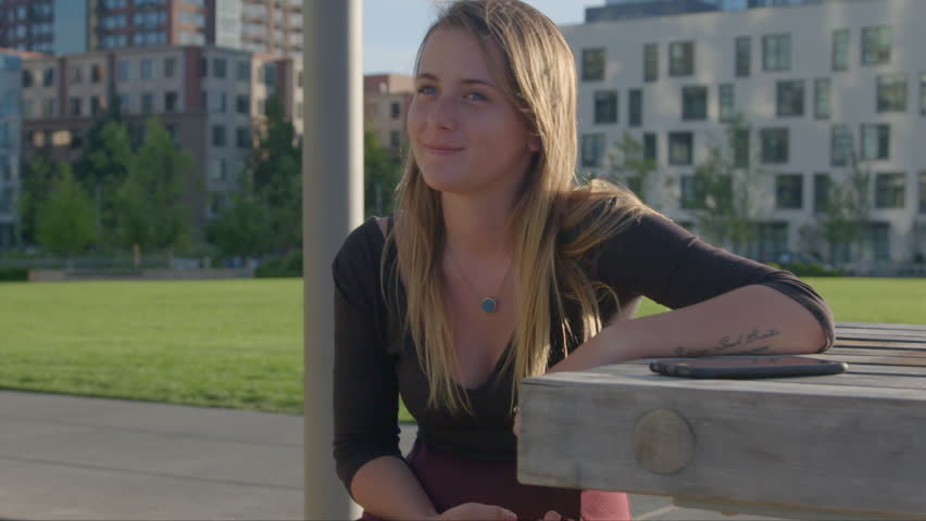 Portrait of cute teenage girls smiles for the camera