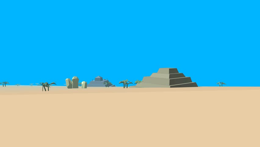 Low poly retro style desert UHD 4k