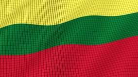 The flag of Lithuania is developing waves. Looped. Full HD 1080.