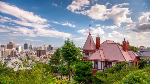 Kobe, Japan skyline from the historic Kitano District.
