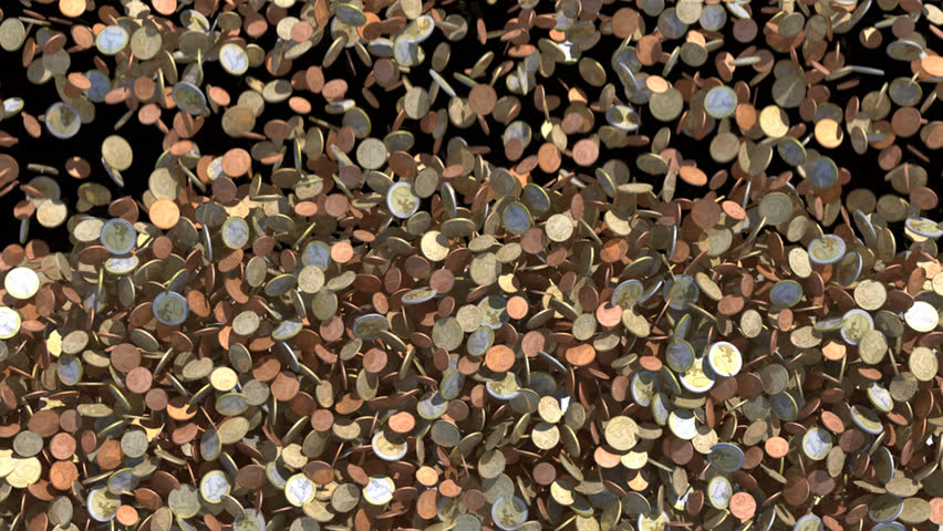 A wall made by Euro coins