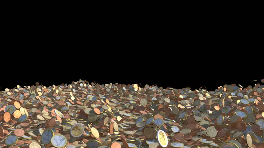 A huge tsunami wave of Euro coins