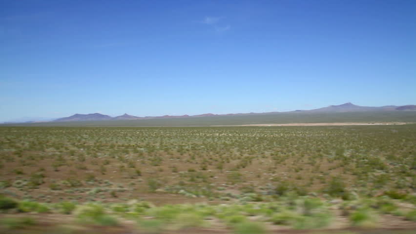 Driving through the desert.