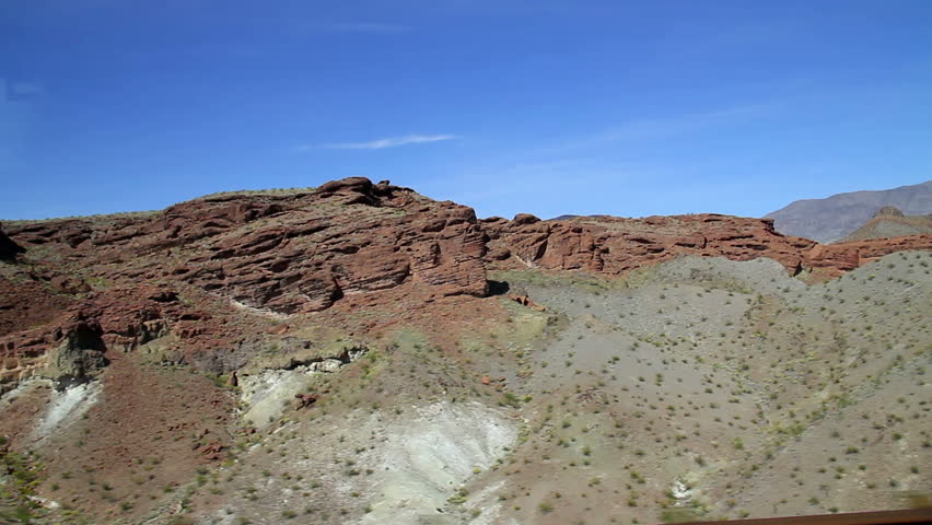 Driving through the desert.