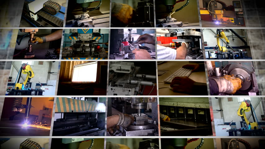 multiscreen industrial production montage FULL HD