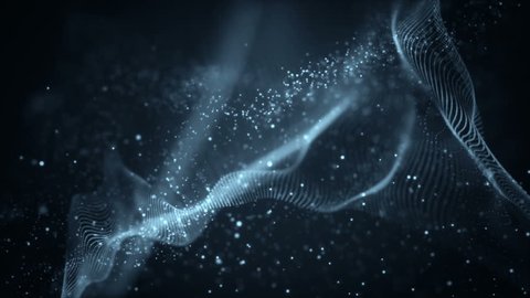 Abstract background with animation blinking and slow motion of particles. Animation of seamless loop.