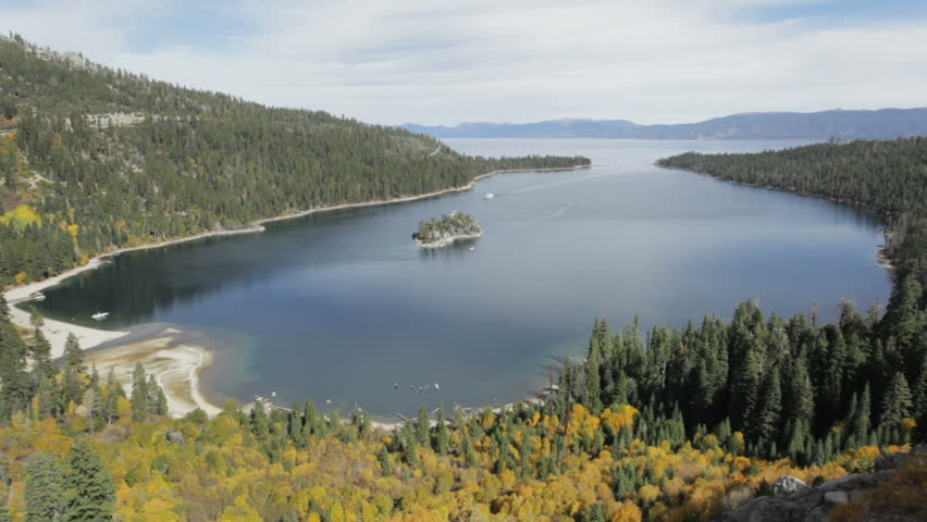 Time-lapse of Emerald Bay in south Lake Tahoe, California in Autumn