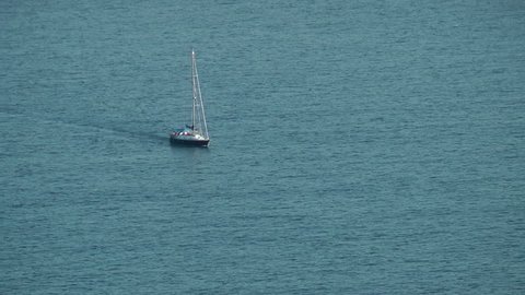 Sailing a boat floating on the waters of the Black Sea.