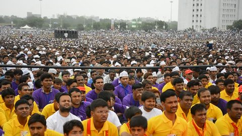 AHMEDABAD,GUJARAT/INDIA – 25th August Tuesday 2015 – Lakhs of people taking part in protest, supporting ‘right’ of reservation”  in Ahmedabad,India.