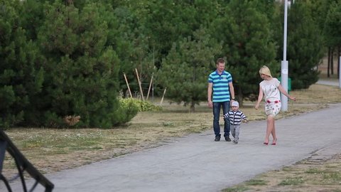 Family walk in the park