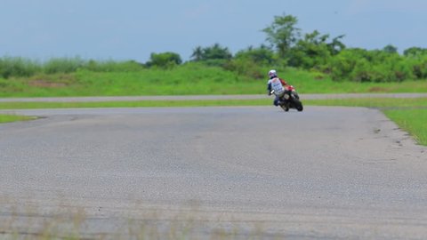 sport motorcycle in racing circuit