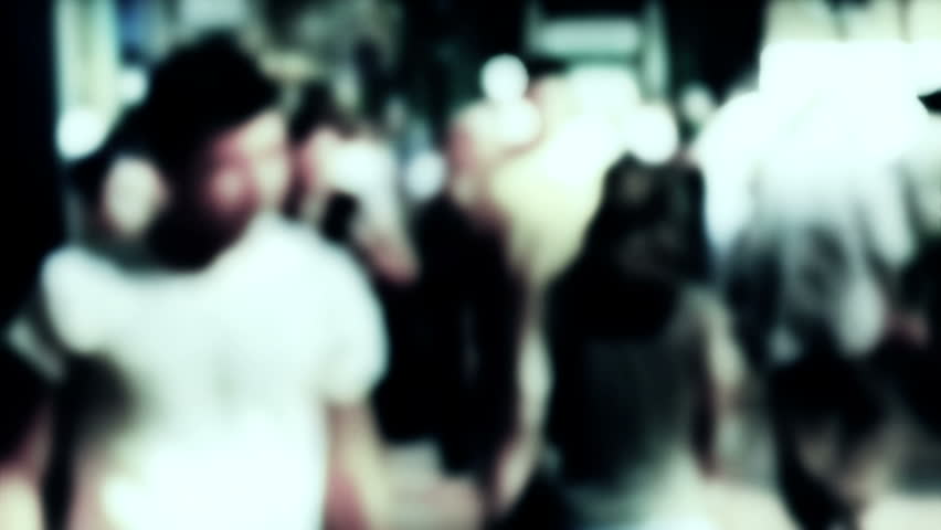 Crowd, slow motion, blurred